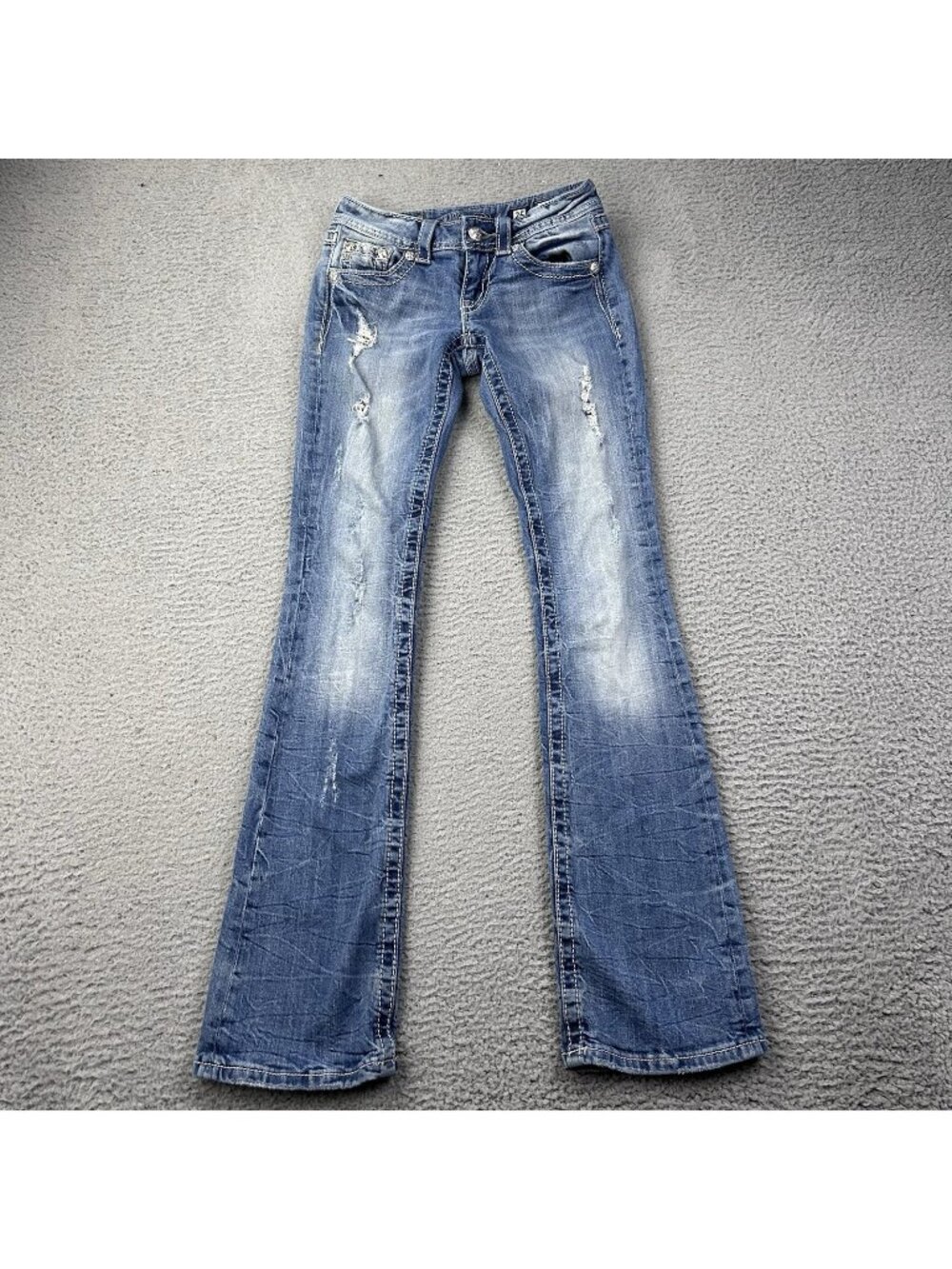 Miss Me JP5443B3 Bootcut Blue Women’s Jeans Distressed Size 25